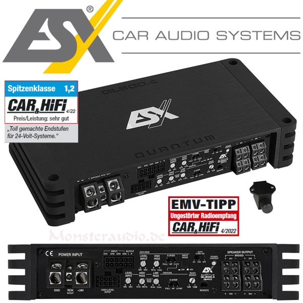 ESX Quantum QL-600.4 24V 4-Kanal Verstärker LKW Bus 24 Volt QL600.4