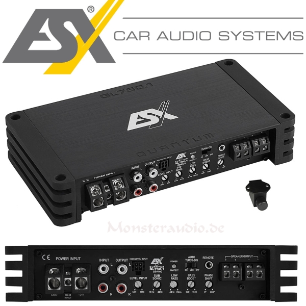 ESX Quantum QL-750.1 24V 1-Kanal Verstärker LKW Bus 24 Volt QL750.1