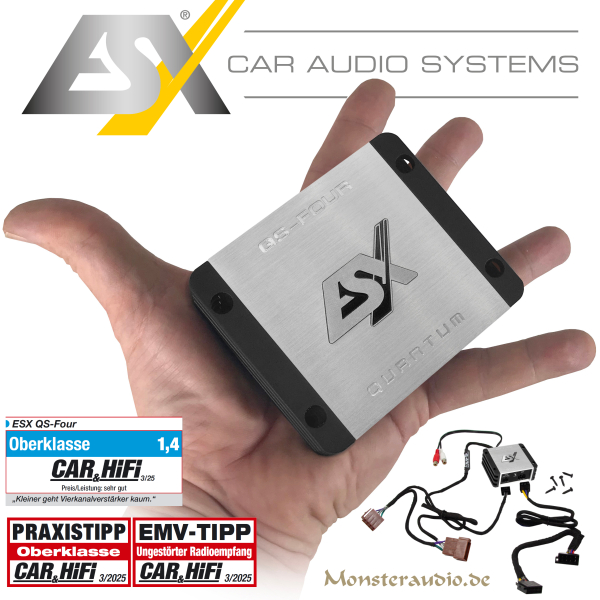 ESX QS-FOUR-ISO plug&play 4-Kanal Class D Nano Digital Verstärker QSFOURISO