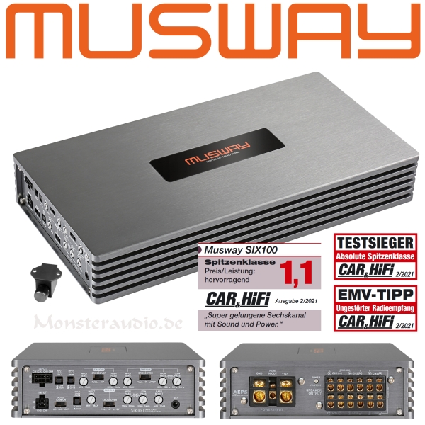 Musway SIX100 6-Kanal Verstärker Endstufe SIX 100