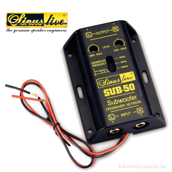 Sinuslive SUB-50 aktive 2-Kanal Subwoofer-Frequenzweiche Sub Weiche SUB50