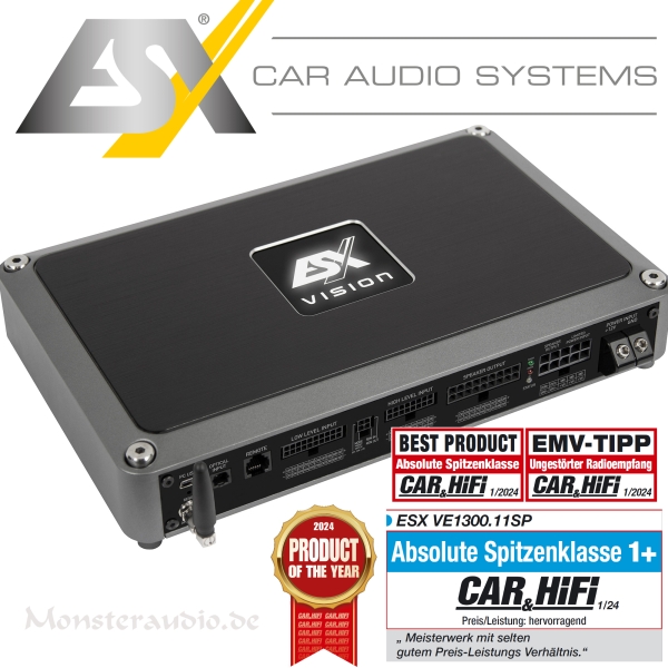 ESX VE1300.11SP Vision 11-Kanal Verstärker mit 12 Kanal DSP und Bluetooth VE-1300.11SP