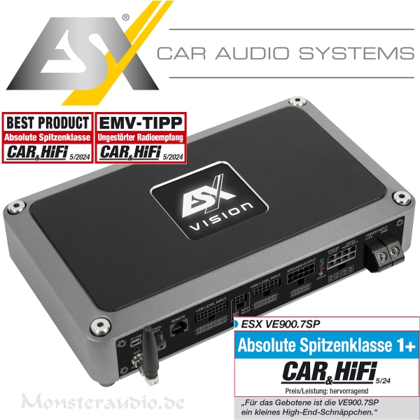 ESX VE900.7SP Vision 7-Kanal Verstärker mit 8 Kanal DSP und Bluetooth VE-900.7SP