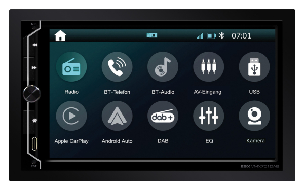 ESX VMX701DAB 2-DIN Autoradio mit apple carplay android auto Touchmonitor DAB+
