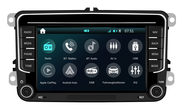 ESX VMX751DAB 2-DIN Autoradio für Seat Skoda VW VAG mit apple carplay android auto Touchmonitor DAB+