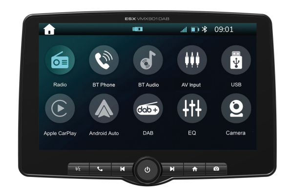 ESX VMX901DAB 1-DIN Autoradio mit 22,8cm 9" Touchscreen apple carplay android auto DAB+