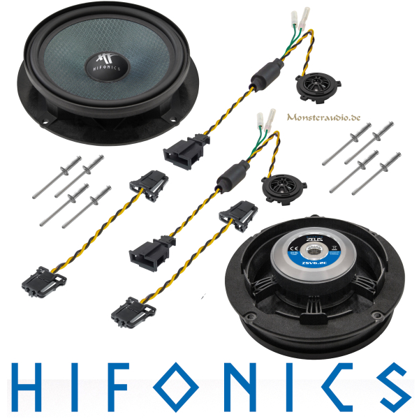Hifonics ZSV6.2C 16,5 cm 2-Wege Komponenten-System für VAG Seat Skoda VW